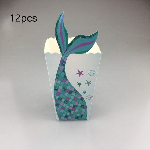 Mermaid Under The Sea Popcorn Boxes Party Favors Boxes (12 pcs)