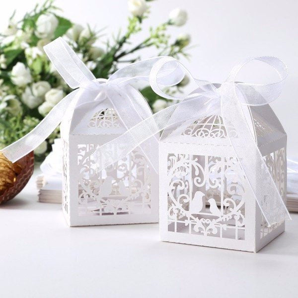 Bird House & Love Birds Favor Boxes with Ribbon - Americasfavors