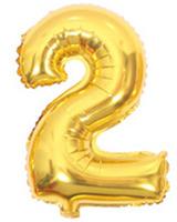 16" & 40" Celebration Numbers 1 thru 9 Aluminum Foil Gold Party Balloon Decorations