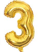 16" & 40" Celebration Numbers 1 thru 9 Aluminum Foil Gold Party Balloon Decorations