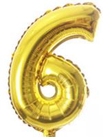 16" & 40" Celebration Numbers 1 thru 9 Aluminum Foil Gold Party Balloon Decorations