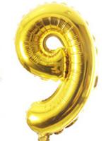 16" & 40" Celebration Numbers 1 thru 9 Aluminum Foil Gold Party Balloon Decorations