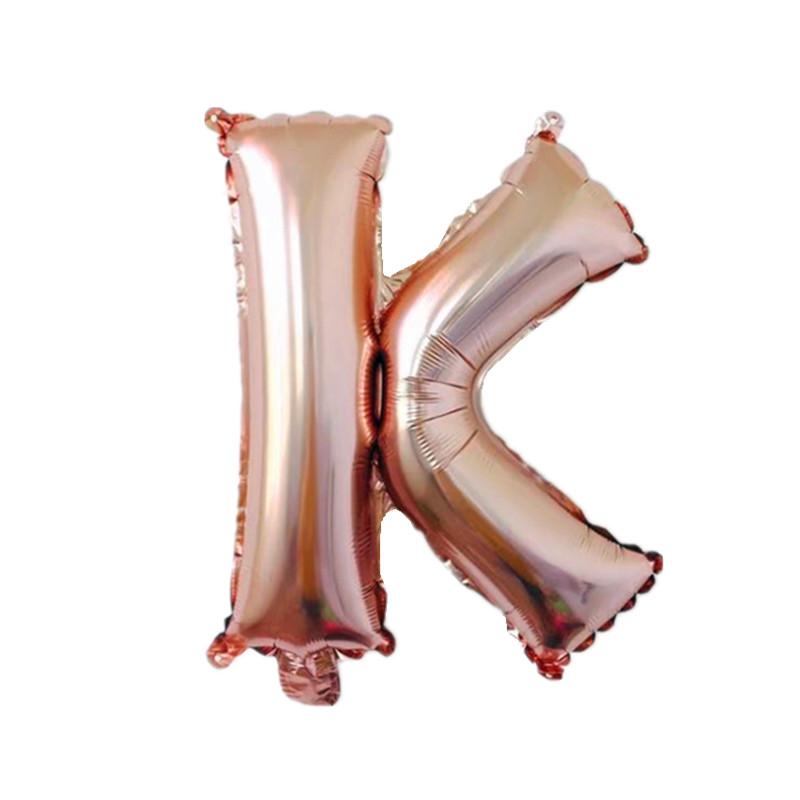 1 Ct- 16" Rose Gold A-Z Letter Aluminum Foil Balloon Backdrop Decoration