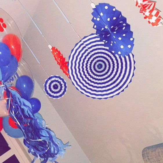 11 Nautical Party Decoration Kit with I AM ONE Banner Balloons, PaperFans