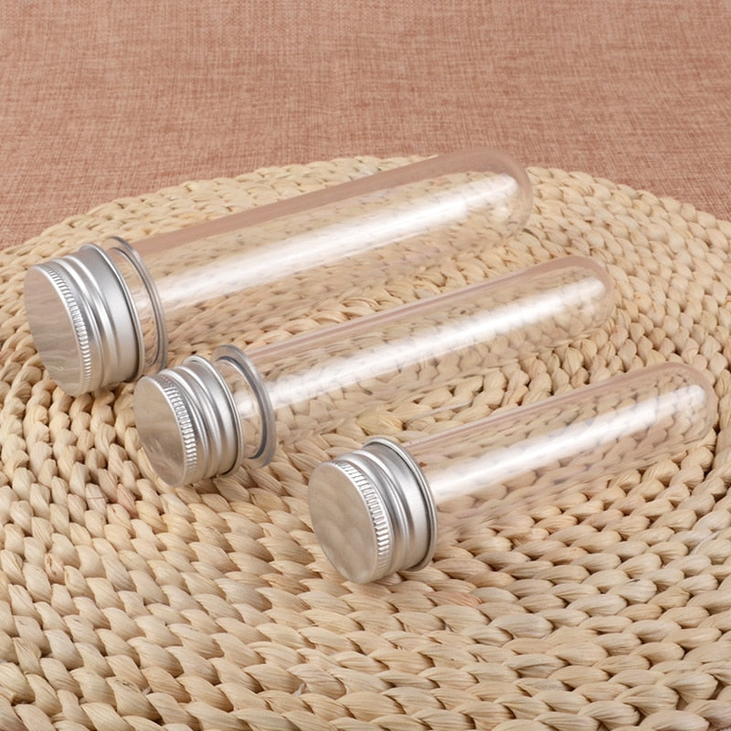 5.5" Plastic Favors Tubes with Aluminum Caps (10 pcs)