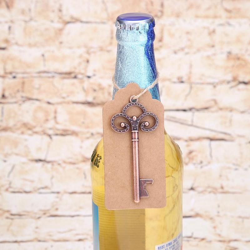 24 Metal Key Favor Wine Bottle Openers with Tags