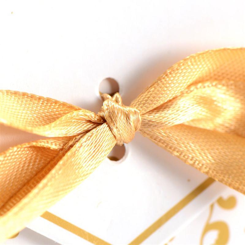 Gold Wedding Favor Envelope Bag with Ribbon (50 Pcs)