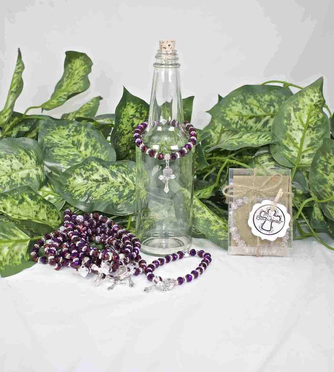 12 pcs-Beaded Rosaries Purple