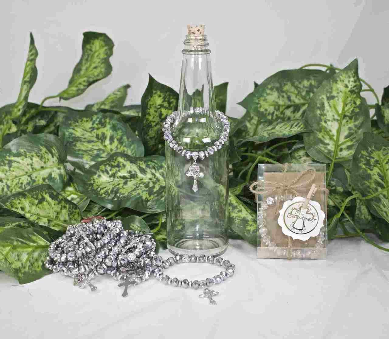 12 pcs-Beaded Rosaries Silver