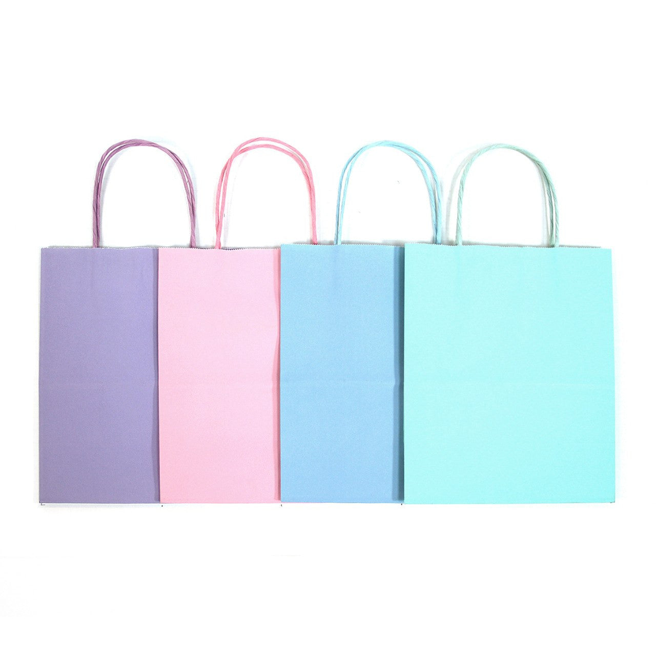 12 pcs- Assorted Pastel Color Kraft Bags 8" x 10"