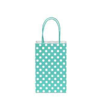 12 pcs- Polka Dots Mint Kraft Bag 5" x 8.25"