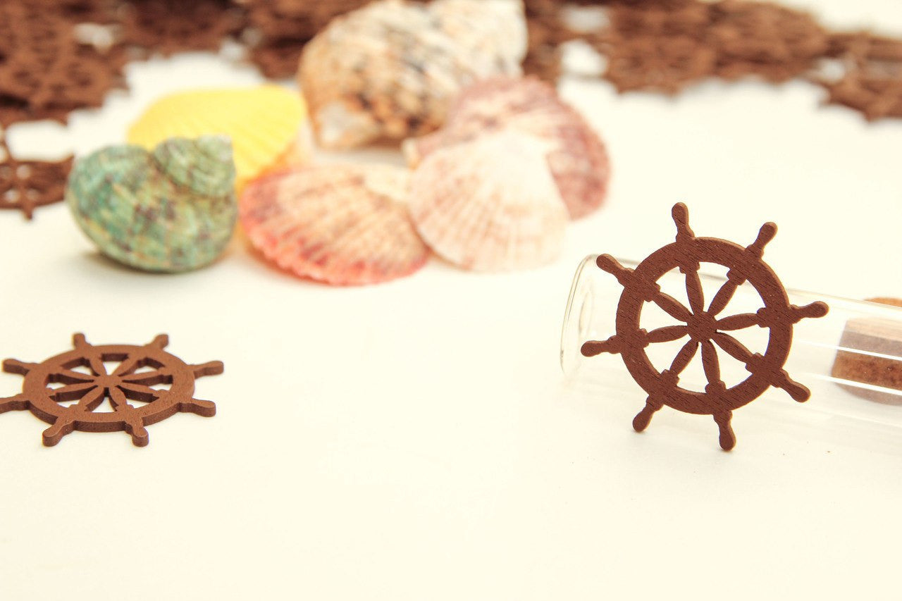 12 pcs-Mini Wooden Wheel