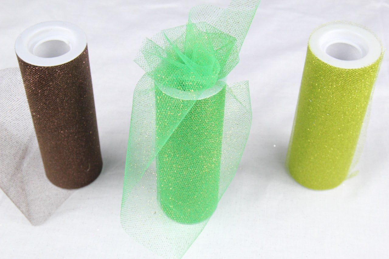 6" Glittered Tulle (10 Yards) - Americasfavors