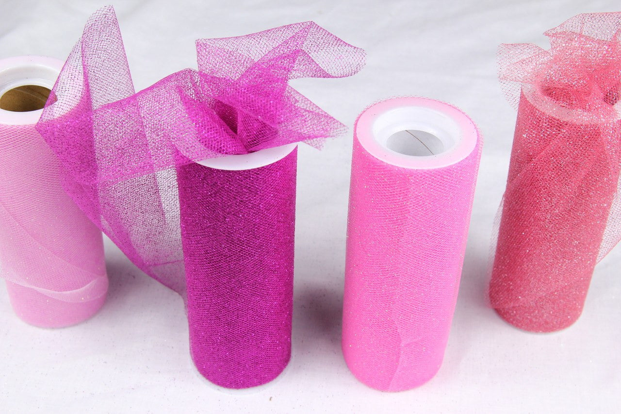 6" Glittered Tulle (10 Yards) - Americasfavors