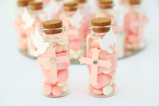 1 pc-Dove & Cross Communion Glass Bottle (Pink)