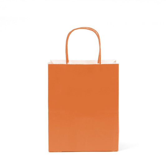 12 pcs- Solid Orange Color Kraft Bag 8" x 10"