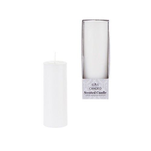 1 pcs- 5" Tall White Round Scented Pillar Candle