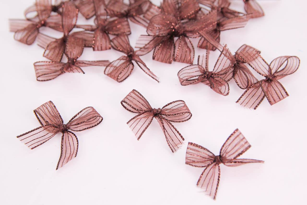 Premade Transparent Sparkling Bow (24 pieces) - Americasfavors