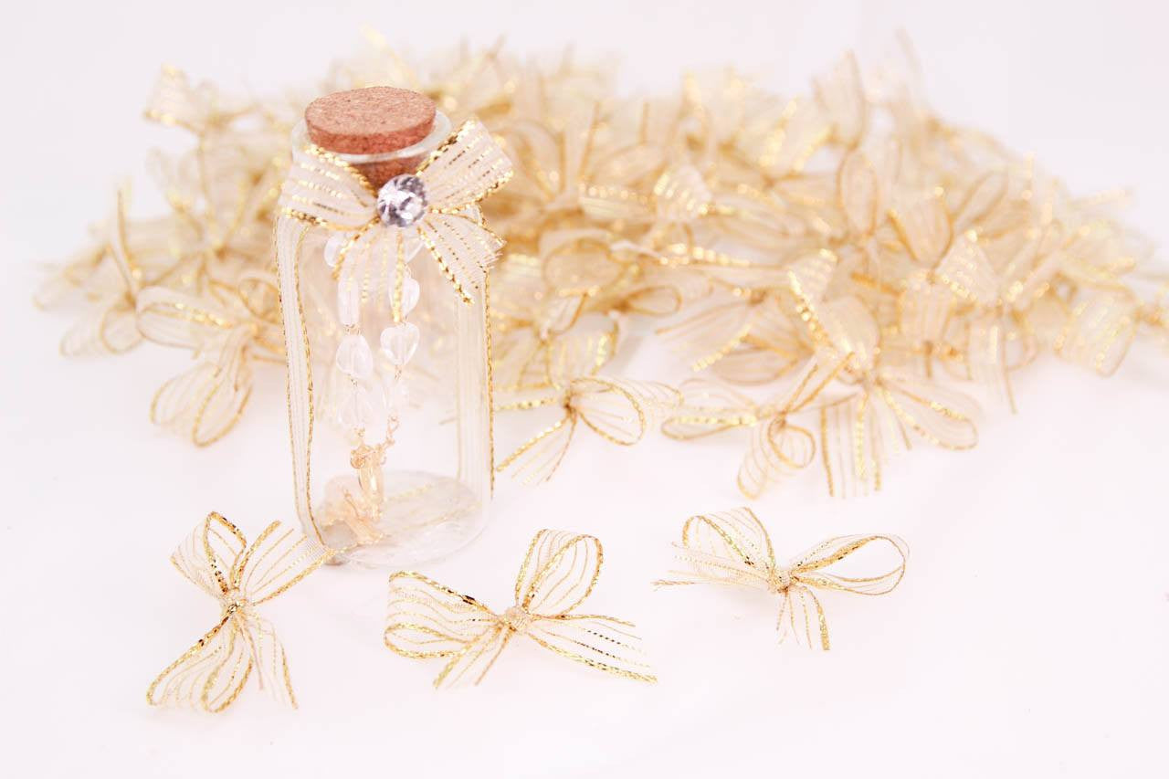 Premade Transparent Sparkling Bow (24 pieces) - Americasfavors