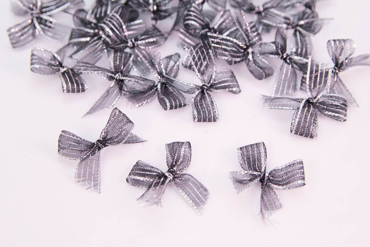 Premade Transparent Sparkling Bow (24 pieces) - Americasfavors