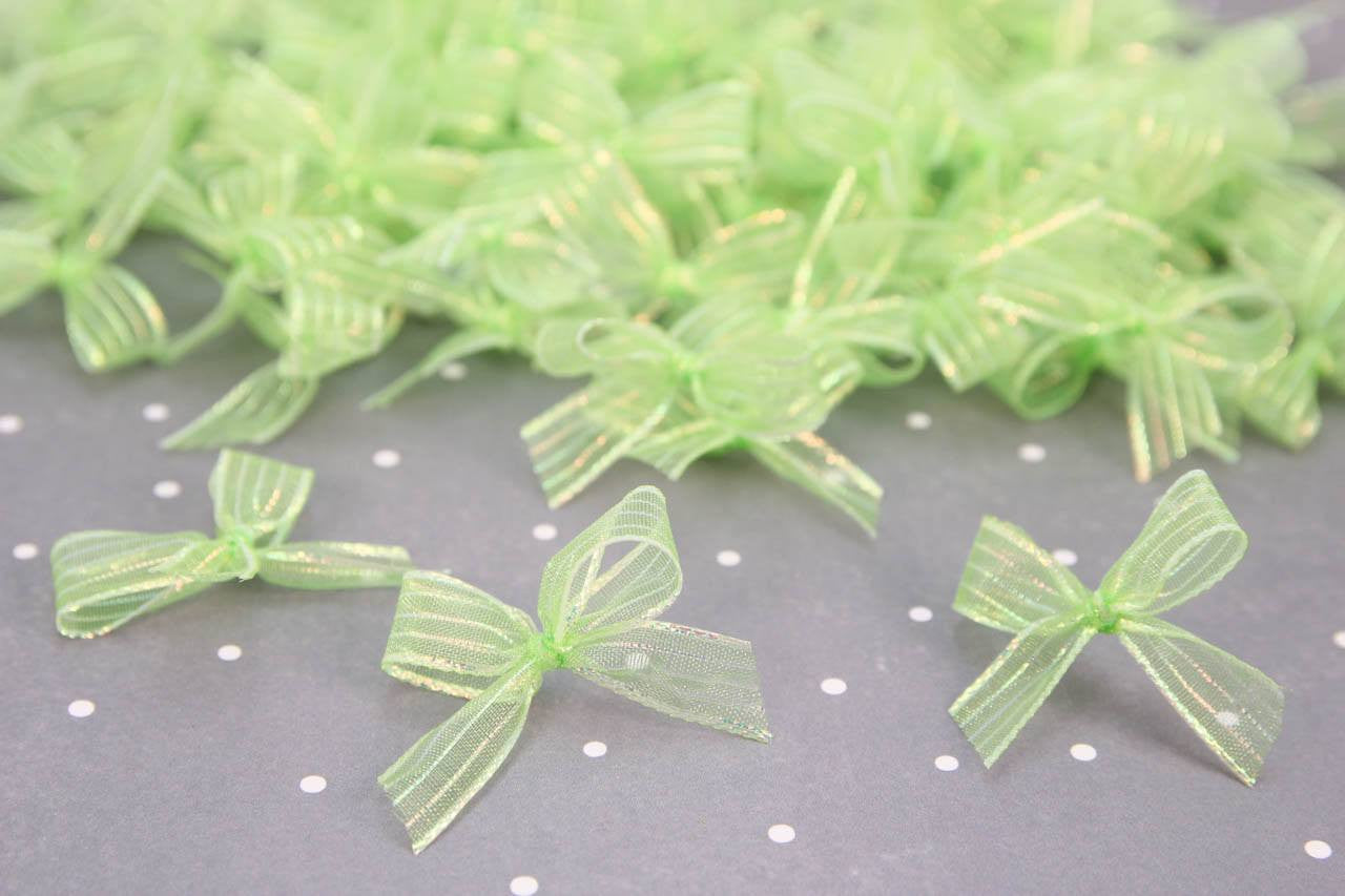 Premade Transparent Sparkling Bow (24 pieces) - Americasfavors