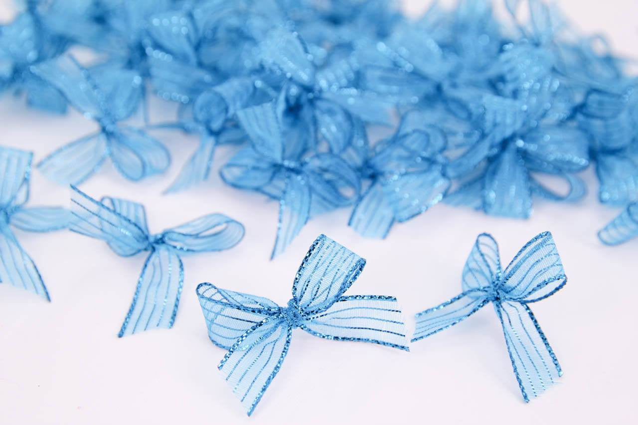 Premade Transparent Sparkling Bow (24 pieces) - Americasfavors