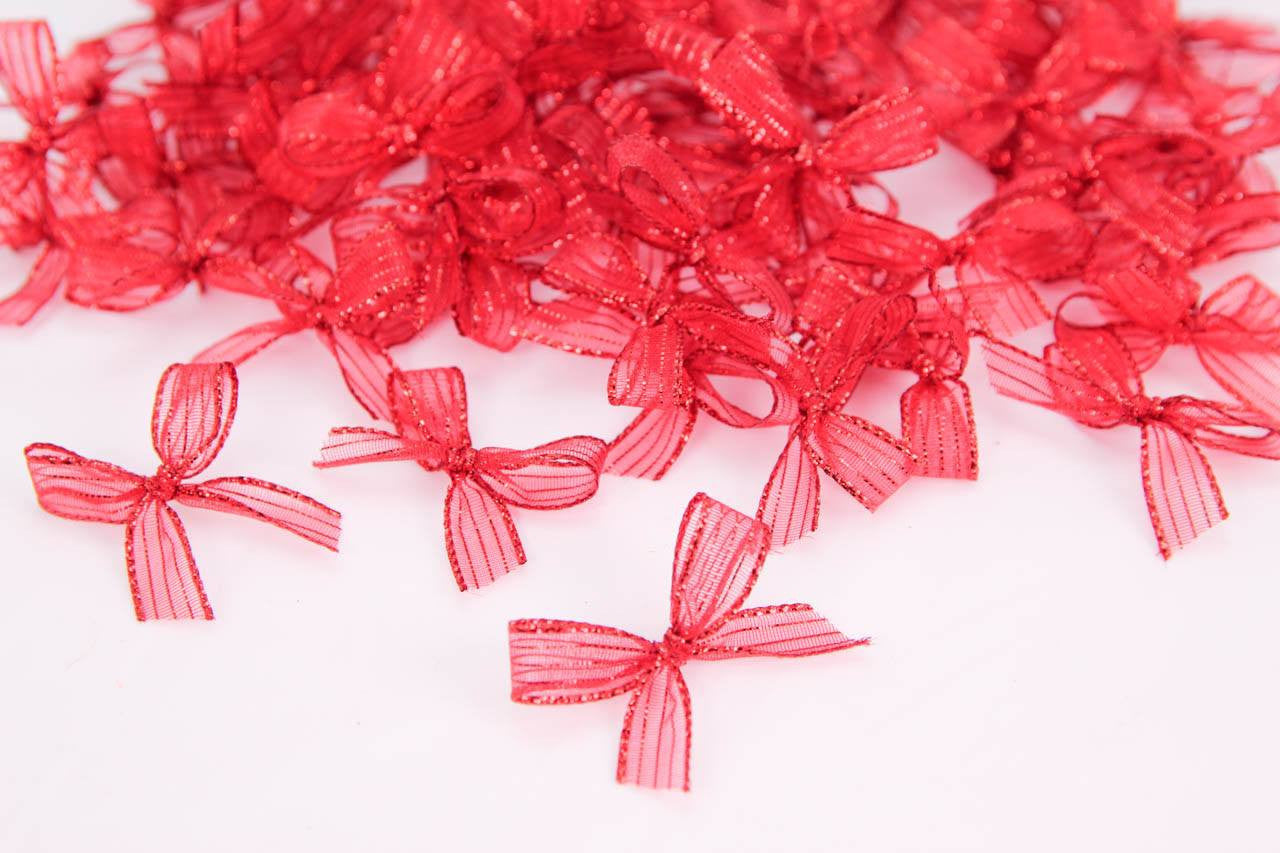 Premade Transparent Sparkling Bow (24 pieces) - Americasfavors