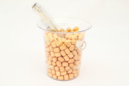 6.5" Clear Candy Bucket w/ Tongs