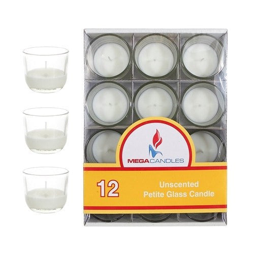 12 pcs Unscented Small Glass Container Candle