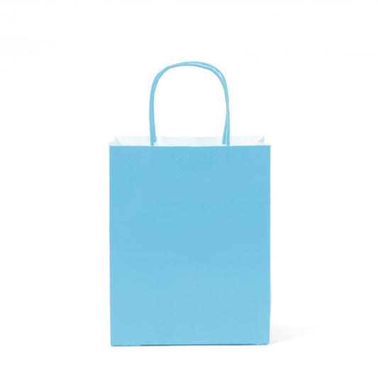 12 pcs- Solid Light Blue Color Kraft Bag 8" x 10"