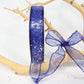25 yards-Royal Blue Glitter Wire Ribbon 5/8"