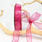 25 yards- Fuchsia Glitter Wire Ribbon 5/8"