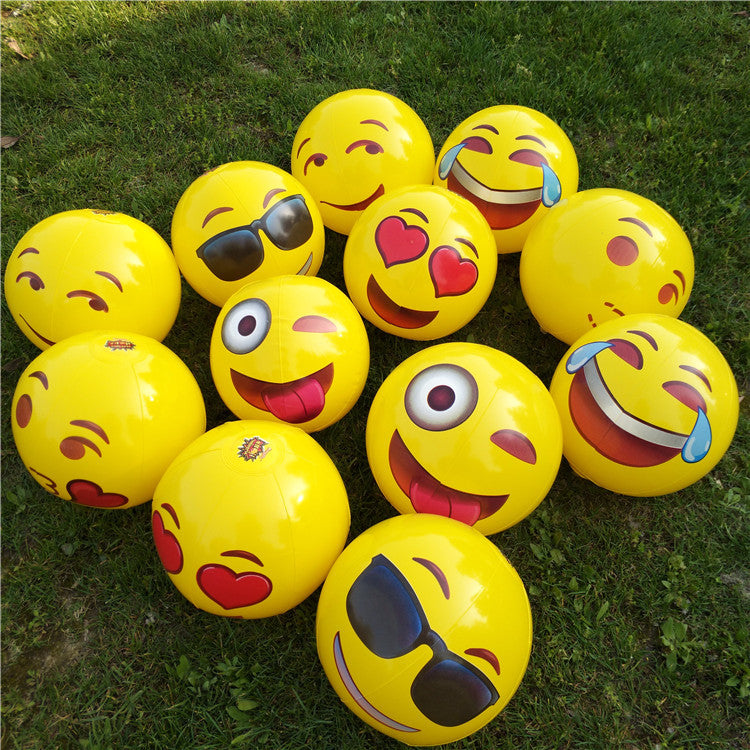 12" Emoji Inflatable Beach Balls, 12 Count