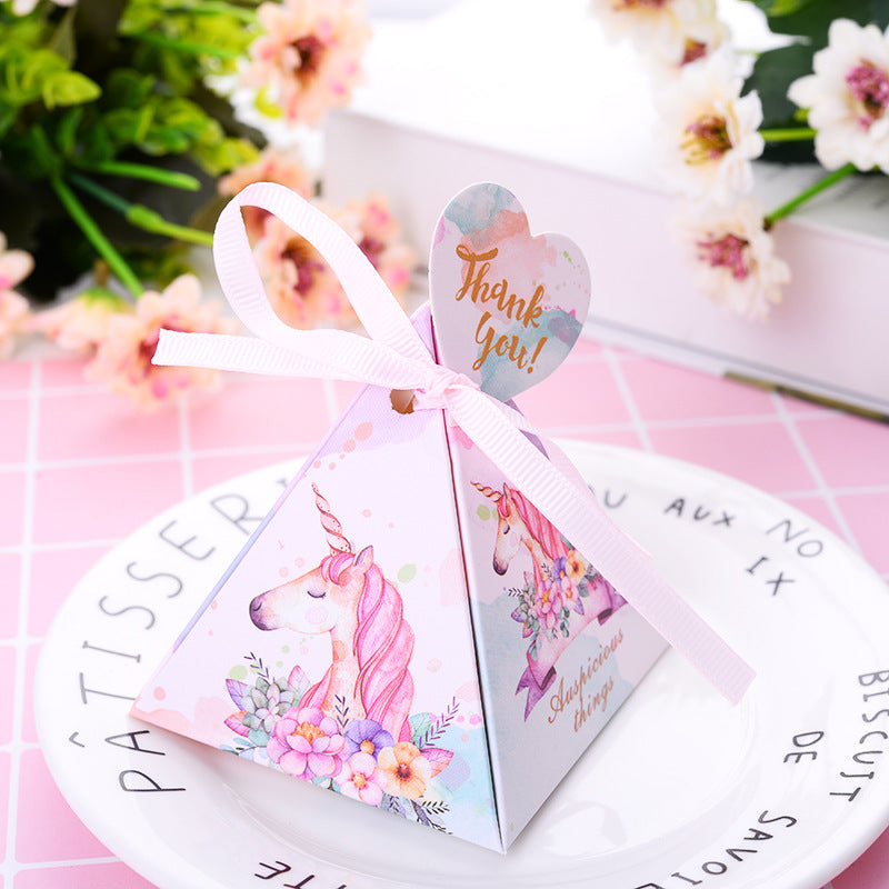 Pastel Unicorn Triangular Thank you Favor Box (12 pcs)