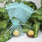 12 pcs-Aqua Organza Pouches 3"x 4"