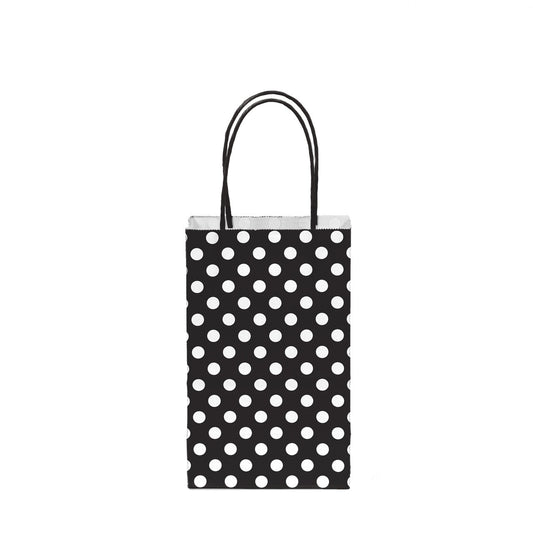 12 pcs- Polka Dots Black Kraft Bag 5" x 8.25"