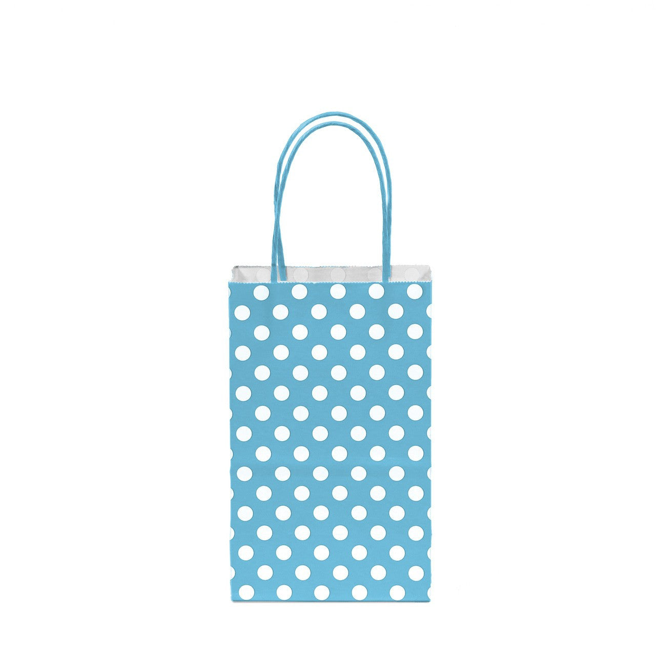 12 pcs- Polka Dots Light Blue Kraft Bag 5" x 8.25"