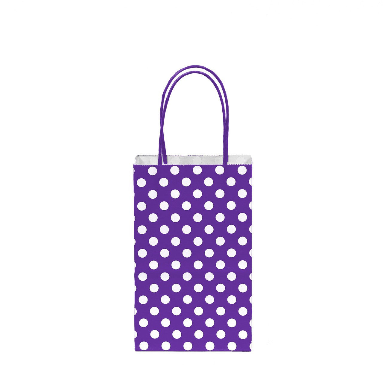 12 pcs- Polka Dots Purple Kraft Bag 5" x 8.25"