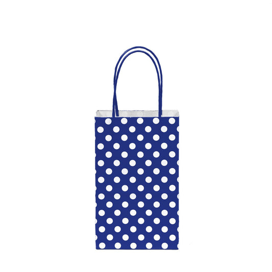 2 pcs- Polka Dots Royal Blue Kraft Bag 5" x 8.25"