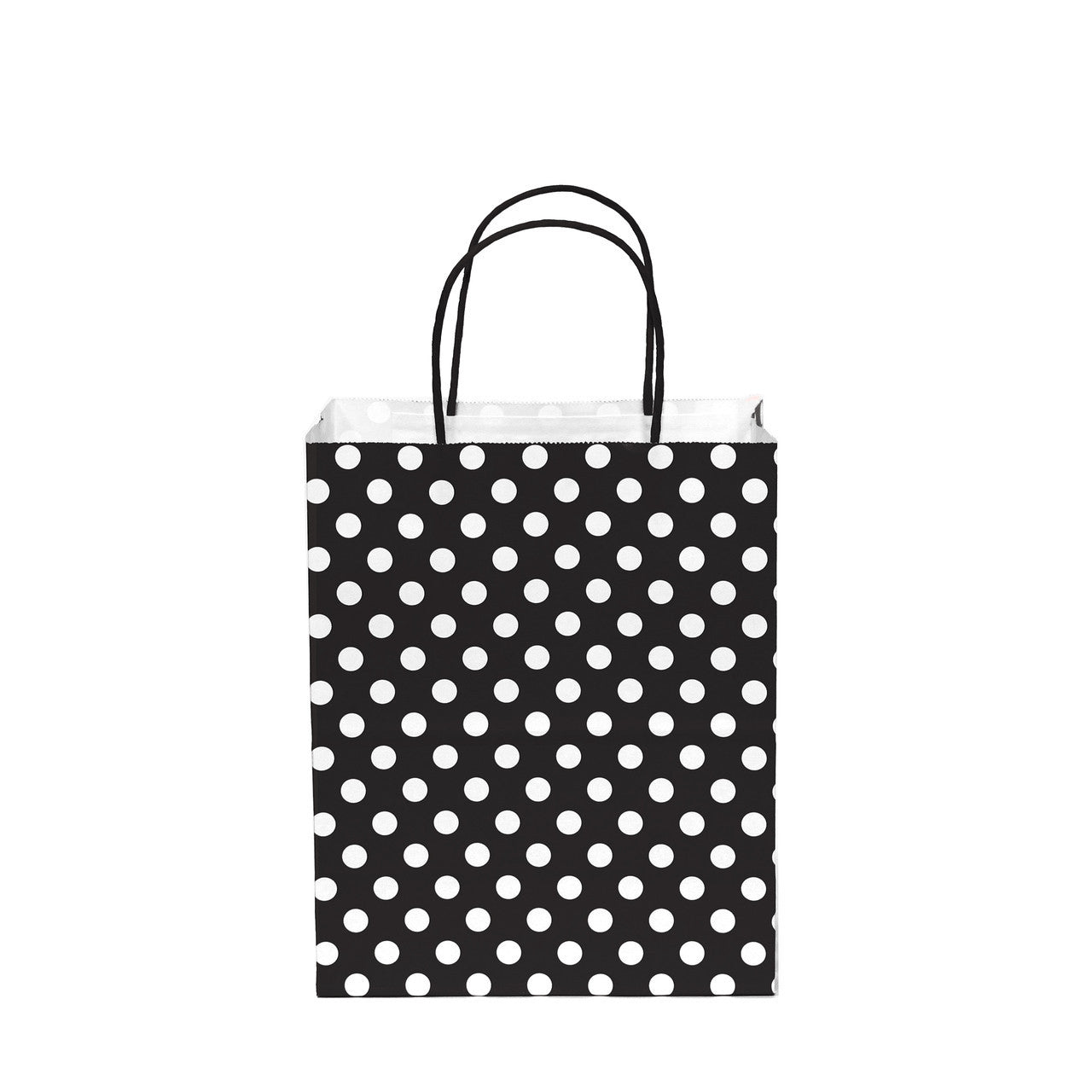 12 pcs- Polka Dots Black Kraft Bag 8" x 10"