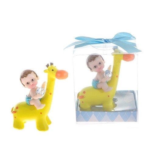 1 pc- Baby with Pacifier on Giraffe Poly Resin in Gift Box