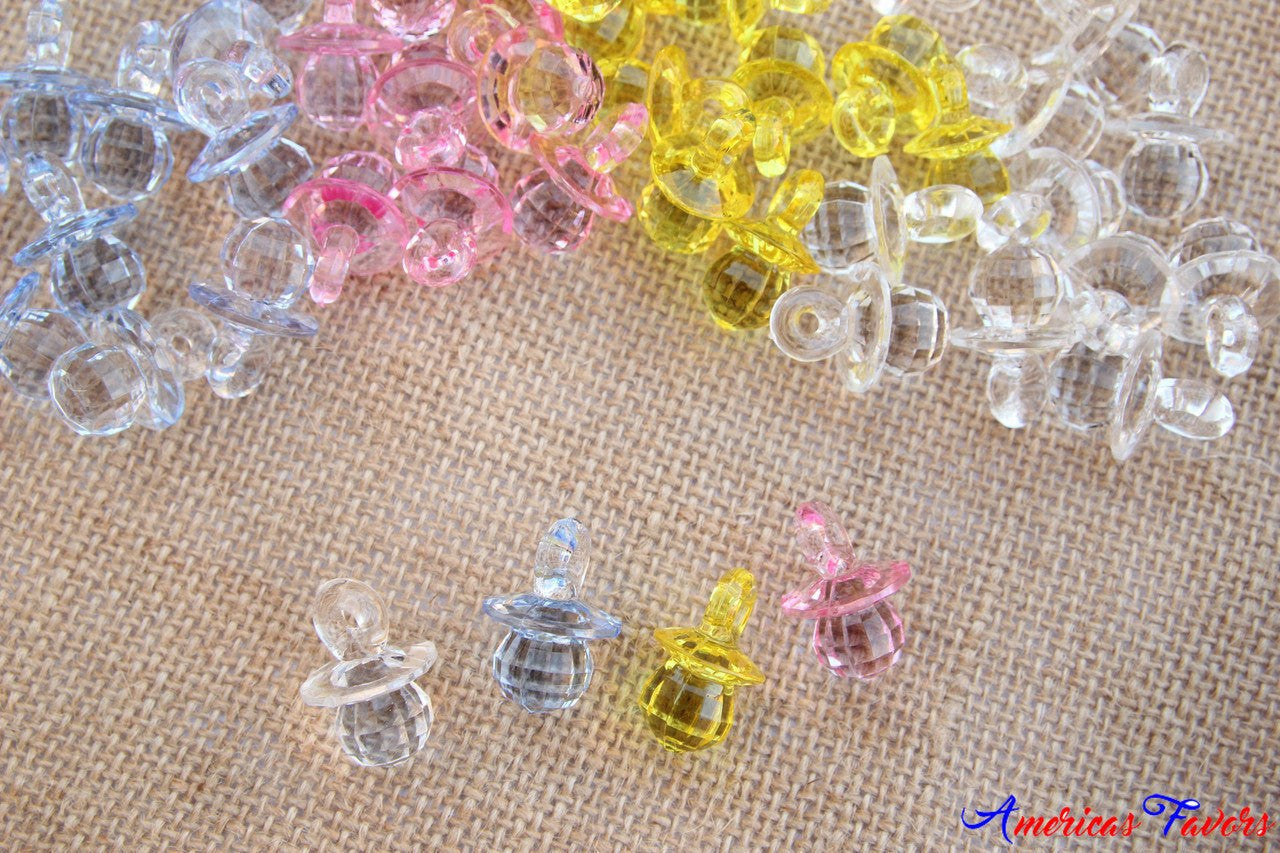 1" Clear Acrylic Pacifiers (Grid Pattern)