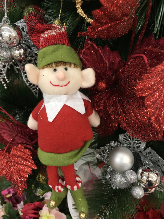 Christmas Santa Helper Elf Doll with Jingle Bell Tree & Home Decoration