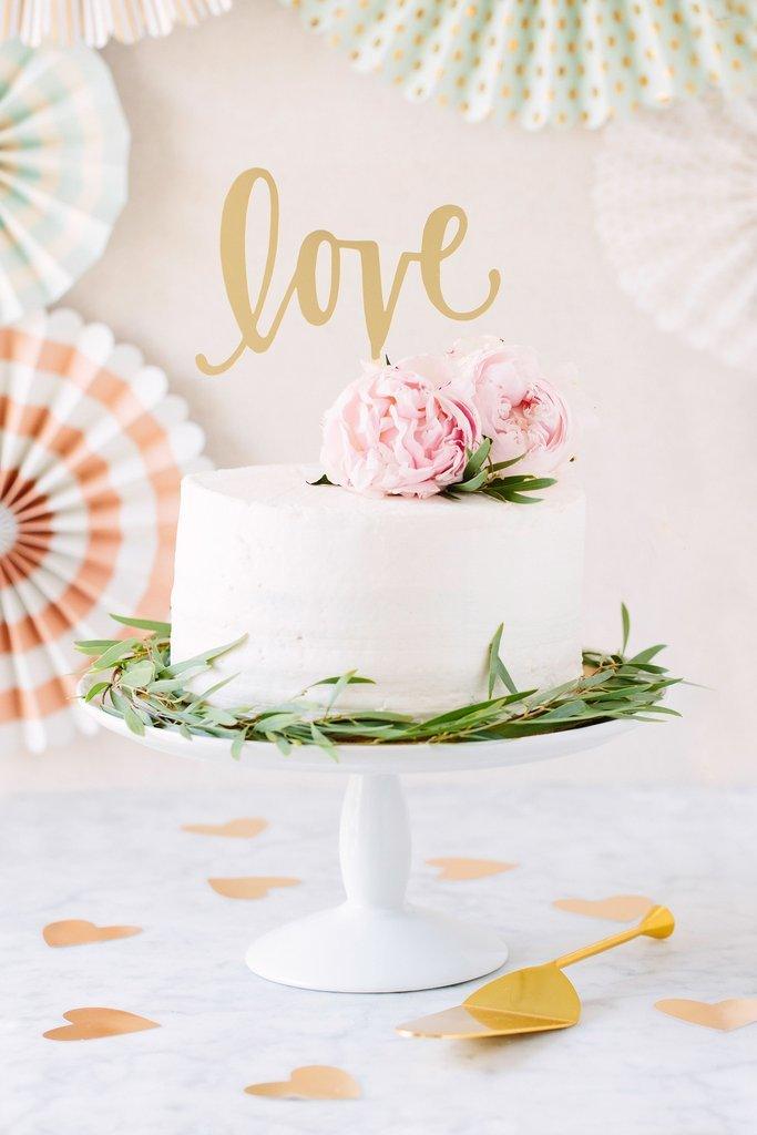 "Love" Gold Wedding Cake Topper (1 Ct)