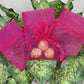 12 pcs-Fuchsia Organza Pouches 4"x 5"