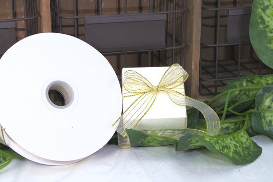 50 yards-Gold Trim Corsage Ribbon (3/8" & 5/8")