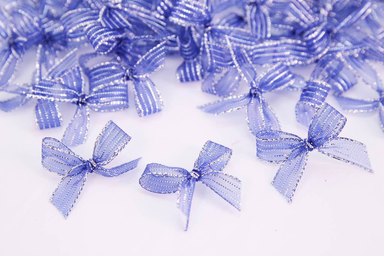 50 pcs-Premade Transparent Sparkling Bow