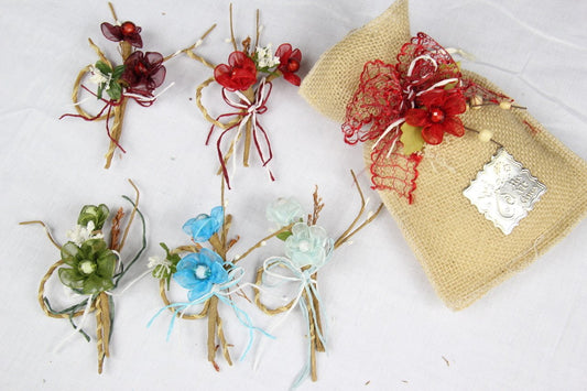 12 pcs-Flower w/ Crystal