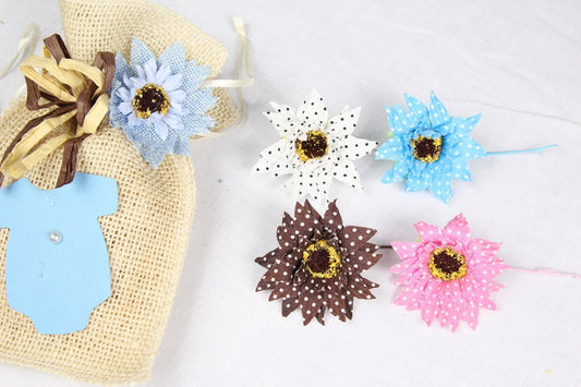 12 pcs-Polka-Dot Daisy Flower