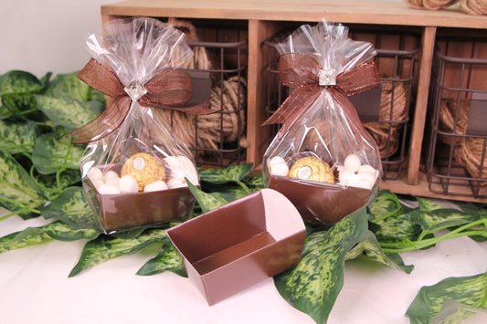 12 pcs-Tray Favor Box (Brown)